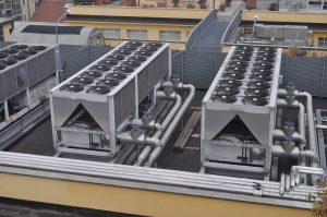 large commercial hvac system on roof of facility